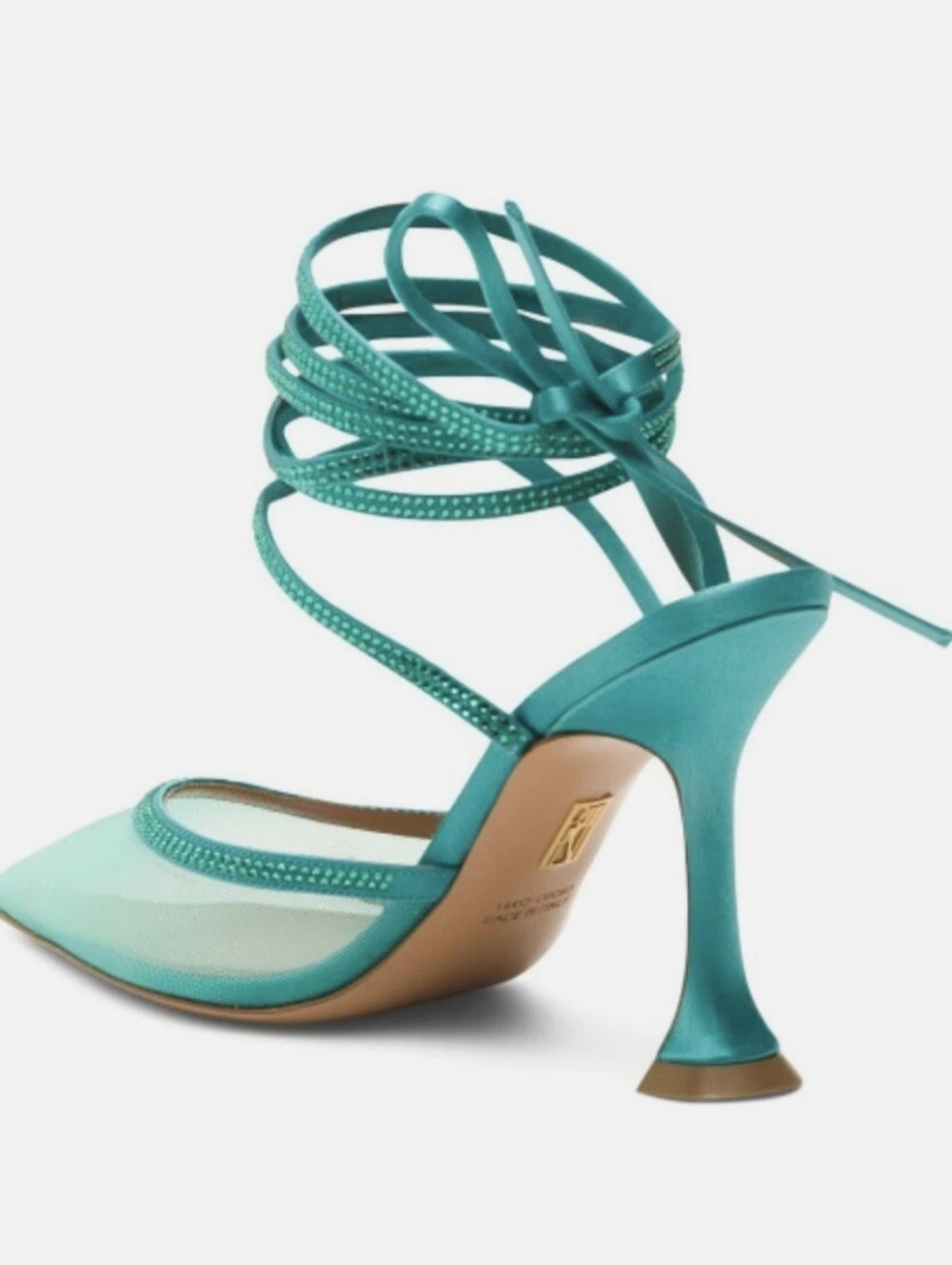 Britt Netta Dani Teal Lace-up Womens Heels Size 37 EU, 6 US Made In italy NW/BOX - Picture 3 of 4